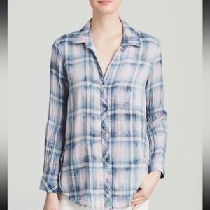 Atwell women’s light-weight flannel shirt pink  with blue plaid print Size Small